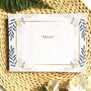 Kék modern leveles esküvői vendégkönyv, fotóalbum - esküvő - emlék & ajándék - vendégkönyv - Meska.hu