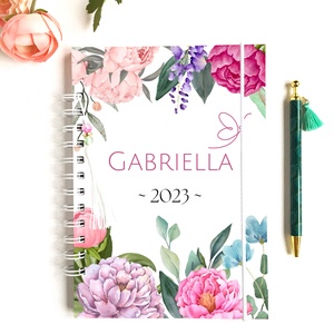 Gabriella - Díszített spirálfüzet, egyedi, névre szóló , Otthon & Életmód, Papír, írószer, Jegyzetfüzet & Napló, Fotó, grafika, rajz, illusztráció, Papírművészet, MESKA