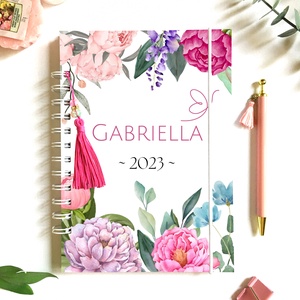 Gabriella - Díszített spirálfüzet, egyedi, névre szóló  - otthon & életmód - papír, írószer - jegyzetfüzet & napló - Meska.hu