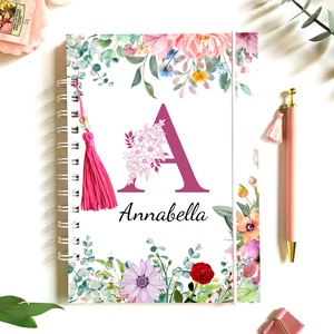 Annabella - Díszített spirálfüzet, egyedi, névre szóló, Otthon & Életmód, Papír, írószer, Jegyzetfüzet & Napló, Fotó, grafika, rajz, illusztráció, Papírművészet, MESKA