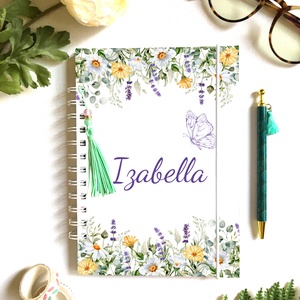 Izabella - Díszített spirálfüzet, egyedi, névre szóló, Otthon & Életmód, Papír, írószer, Jegyzetfüzet & Napló, Fotó, grafika, rajz, illusztráció, Papírművészet, MESKA
