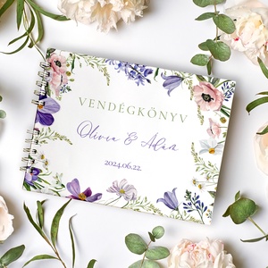 Belle Fleur vendégkönyv, fotóalbum, Esküvő, Emlék & Ajándék, Vendégkönyv, Fotó, grafika, rajz, illusztráció, Könyvkötés, MESKA