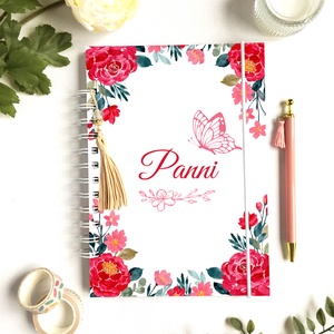 Panni - Díszített spirálfüzet, egyedi, névre szóló, Otthon & Életmód, Papír, írószer, Jegyzetfüzet & Napló, Fotó, grafika, rajz, illusztráció, Papírművészet, MESKA