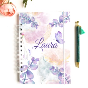 Laura - Díszített spirálfüzet, egyedi, névre szóló - Meska.hu
