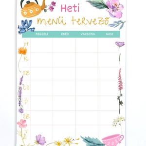 Heti menü tervező jegyzettömb - otthon & életmód - papír, írószer - naptár & tervező - Meska.hu