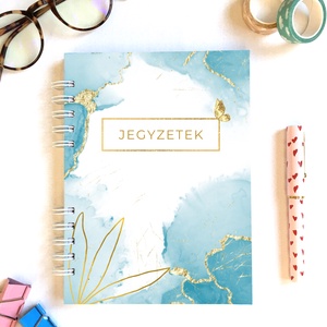Kék márvány mintás spirálfüzet, jegyzetfüzet, Otthon & Életmód, Papír, írószer, Jegyzetfüzet & Napló, Fotó, grafika, rajz, illusztráció, Papírművészet, MESKA