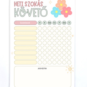 Szokáskövető heti tervező jegyzettömb - otthon & életmód - papír, írószer - naptár & tervező - Meska.hu