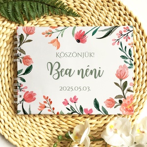 Bézs virágmintás fotóalbum, emlékkönyv, Otthon & Életmód, Papír, írószer, Album & Fotóalbum, Fotó, grafika, rajz, illusztráció, Könyvkötés, MESKA