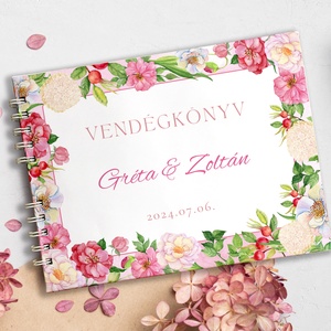 Rózsakert vendégkönyv, fotóalbum, Esküvő, Emlék & Ajándék, Vendégkönyv, Fotó, grafika, rajz, illusztráció, Könyvkötés, MESKA
