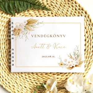 Elegáns arany keretes esküvői vendégkönyv, fotóalbum - esküvő - emlék & ajándék - vendégkönyv - Meska.hu