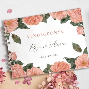 Roses esküvői vendégkönyv, fotóalbum, Esküvő, Emlék & Ajándék, Vendégkönyv, Fotó, grafika, rajz, illusztráció, Könyvkötés, MESKA