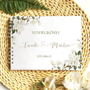 Magnólia esküvői vendégkönyv, fotóalbum - esküvő - emlék & ajándék - vendégkönyv - Meska.hu