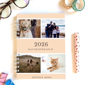 Fényképes, egyedi borítós határidőnapló 2026, Otthon & Életmód, Papír, írószer, Naptár & Tervező, Fotó, grafika, rajz, illusztráció, Papírművészet, MESKA