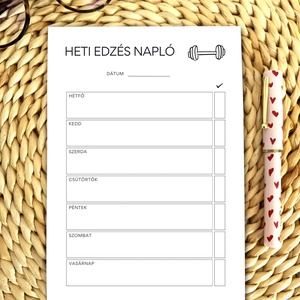 Nyomtatható heti edzés tervező jegyzettömb - otthon & életmód - papír, írószer - naptár & tervező - Meska.hu
