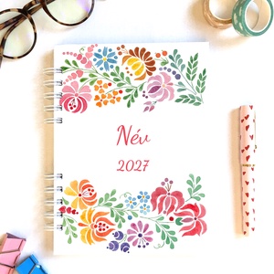 Kalocsai mintás, egyedi borítós határidőnapló 2027 - Meska.hu