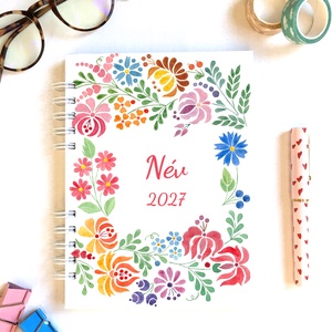 Kalocsai mintás, egyedi borítós határidőnapló 2027 - Meska.hu