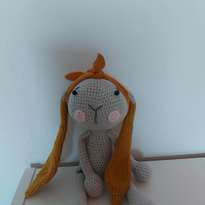 Szürke amigurumi nyuszi - játék & sport - plüssállat & játékfigura - nyuszi - Meska.hu