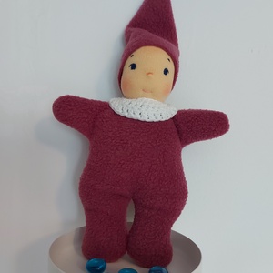 Padlizsán waldorf fejű manócska - játék & sport - plüssállat & játékfigura - ember - Meska.hu