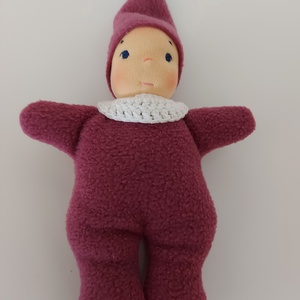 Padlizsán waldorf fejű manócska - játék & sport - plüssállat & játékfigura - ember - Meska.hu