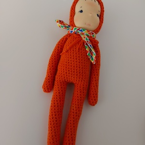 Narancssárga waldorf fejű baba - Meska.hu