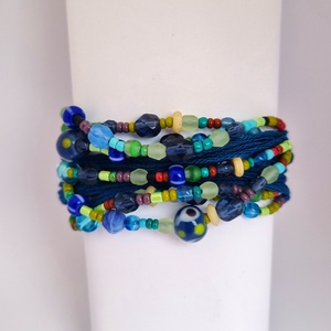 Kócos karkötő, Ékszer, Karkötő, Gyöngyös karkötő, Gyöngyfűzés, gyöngyhímzés, Csomózás, MESKA