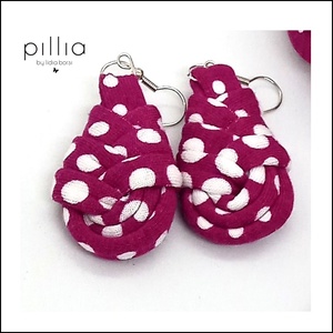 Pöttyös DROPS textil fülbevaló, Ékszer, Fülbevaló, Lógó fülbevaló, Ékszerkészítés, Újrahasznosított alapanyagból készült termékek, Meska