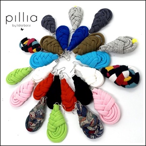 Pöttyös DROPS textil fülbevaló - ékszer - fülbevaló - lógó fülbevaló - Meska.hu