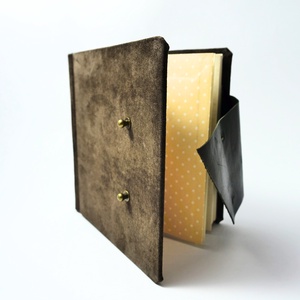 Eliot - notesz, napló, emlékkönyv - barna velúr bőr 16x16 cm  - 365 - otthon & lakás - papír írószer - jegyzetfüzet & napló - Meska.hu