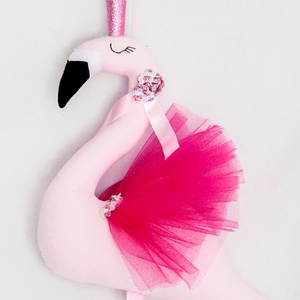 Flamingó - egyedi tervezésű kézműves játék - állat - textíljáték - kislány szobadekoráció - otthon & lakás - dekoráció - Meska.hu