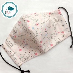 Egyedi szájmaszk - kiskamasz cicás szájmaszk - textil szájmaszk - egészségügyi szájmaszk - mosható szájmaszk -  - Meska.hu