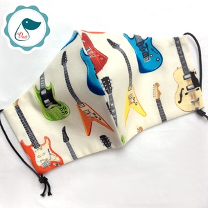 Egyedi szájmaszk - férfi gitáros szájmaszk - textil szájmaszk - egészségügyi szájmaszk -  - Meska.hu