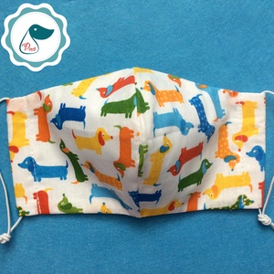 Egyedi szájmaszk - tacskó ,kutyás gyerek szájmaszk - textil szájmaszk - egészségügyi szájmaszk - mosható szájmaszk - gyerek - gyerek - Meska.hu