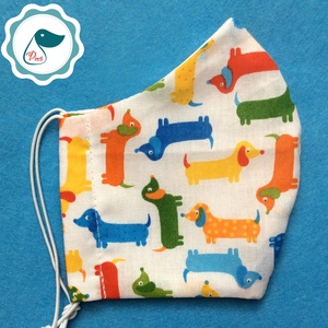 Egyedi szájmaszk - tacskó ,kutyás gyerek szájmaszk - textil szájmaszk - egészségügyi szájmaszk - mosható szájmaszk - gyerek - gyerek - Meska.hu