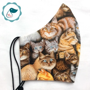 Egyedi szájmaszk -cicás kiskamasz szájmaszk - textil szájmaszk - egészségügyi szájmaszk - mosható szájmaszk -  - Meska.hu