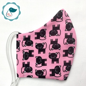 Egyedi kiskamasz cicás maszk - textil arcmaszk - egészségügyi szájmaszk - mosható szájmaszk - gyerek - gyerek - Meska.hu