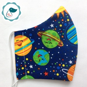 Egyedi bolygós maszk- gyerek arcmaszk - textil szájmaszk - egészségügyi szájmaszk - mosható szájmaszk - gyerek - gyerek - Meska.hu