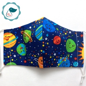 Egyedi bolygós maszk- gyerek arcmaszk - textil szájmaszk - egészségügyi szájmaszk - mosható szájmaszk - gyerek - gyerek - Meska.hu