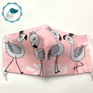 Egyedi szájmaszk - flamingós gyerek szájmaszk - textil szájmaszk - egészségügyi szájmaszk - mosható szájmaszk - gyerek - gyerek - Meska.hu