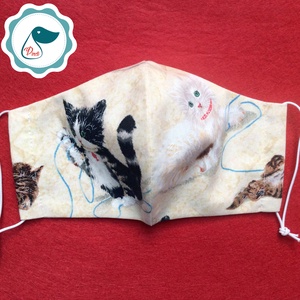 Egyedi szájmaszk - cicás kiskamasz szájmaszk - textil szájmaszk - egészségügyi szájmaszk - mosható szájmaszk -  - Meska.hu