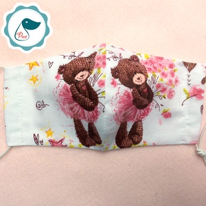 Egyedi szájmaszk -balerina macis gyerek szájmaszk - textil szájmaszk - egészségügyi szájmaszk - mosható szájmaszk -  - Meska.hu