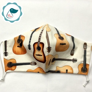 Maszk - egyedi szájmaszk - férfi gitáros szájmaszk - textil szájmaszk - egészségügyi szájmaszk -  - Meska.hu