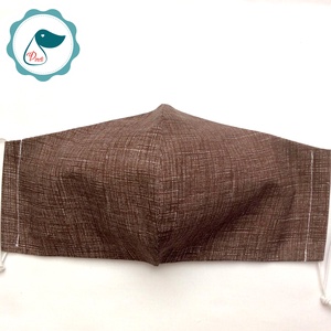 Egyedi barna lenhatású pamut maszk - férfi  arcmaszk - textil szájmaszk - egészségügyi szájmaszk - férfi & uniszex - férfi & uniszex - Meska.hu