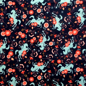 Egyedi sötétkék szines virág és ló mintás - kiskamasz - textil szájmaszk - egészségügyi szájmaszk - mosható szájmaszk - gyerek - gyerek - Meska.hu