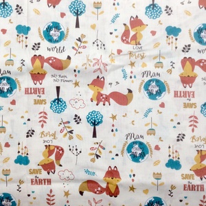 Egyedi róka mintás -  gyerek szájmaszk - textil szájmaszk  - mosható szájmaszk - gyerek - gyerek - Meska.hu
