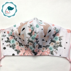 Egyedi - őzike mintás - kiskamasz  szájmaszk - textil szájmaszk - egészségügyi szájmaszk - mosható szájmaszk - gyerek - gyerek - Meska.hu