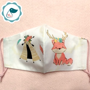 Egyedi róka mintás -  gyerek szájmaszk - textil szájmaszk  - mosható szájmaszk - gyerek - gyerek - Meska.hu