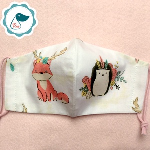 Egyedi róka mintás -  gyerek szájmaszk - textil szájmaszk  - mosható szájmaszk - gyerek - gyerek - Meska.hu