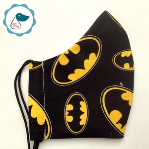 Egyedi batman logo mintás - kiskamasz szájmaszk - textil szájmaszk - egészségügyi szájmaszk - mosható szájmaszk -  - Meska.hu