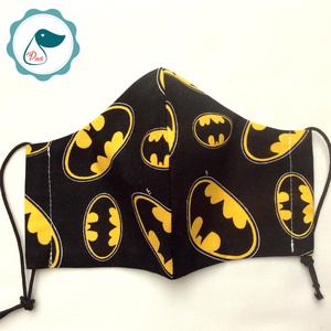 Egyedi batman logo mintás - kiskamasz szájmaszk - textil szájmaszk - egészségügyi szájmaszk - mosható szájmaszk -  - Meska.hu