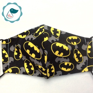 Egyedi batman logo mintás - prémium gyerek  szájmaszk - textil szájmaszk - egészségügyi szájmaszk - mosható szájmaszk - gyerek - gyerek - Meska.hu
